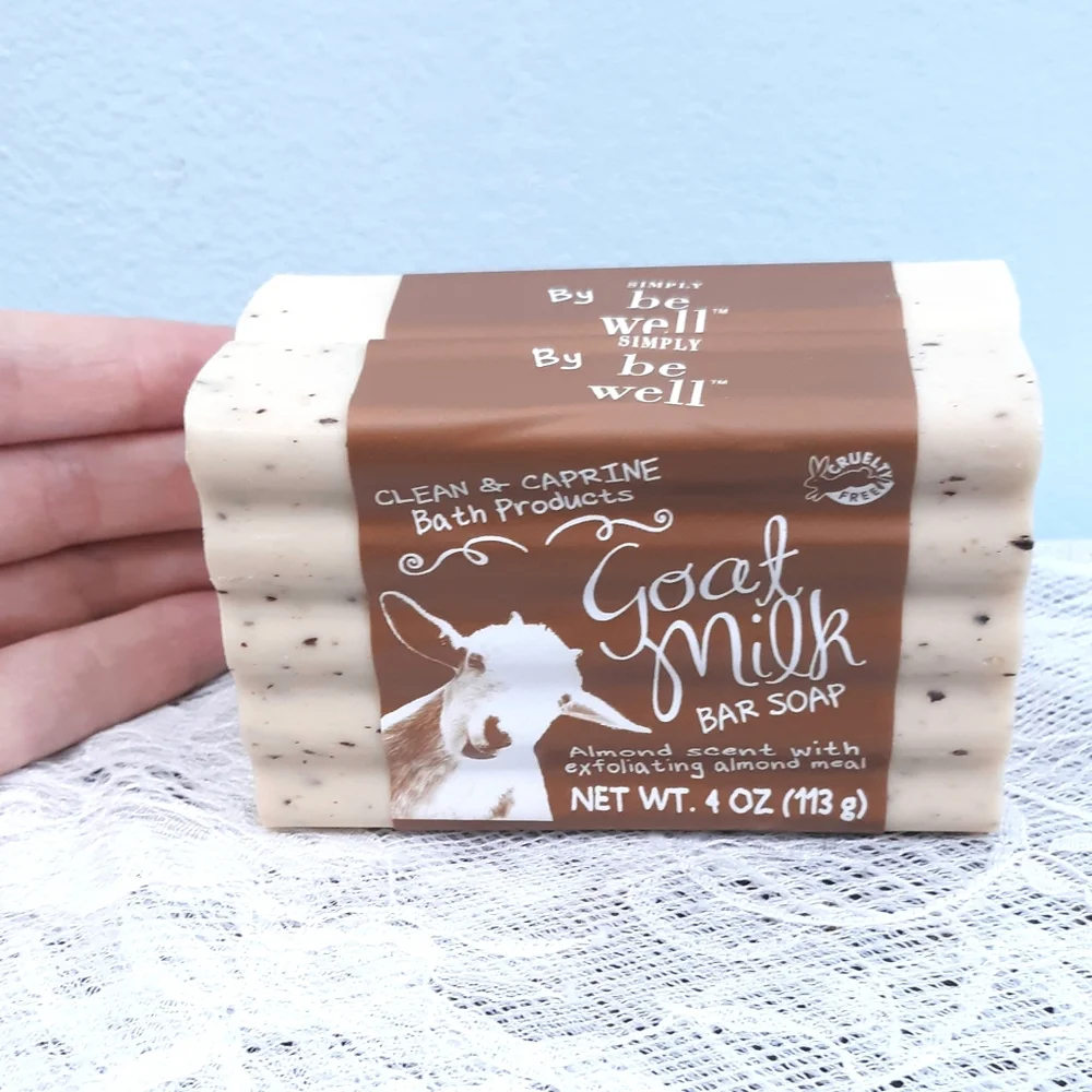 6 Goat Milk Bar Soap Simply Be Well Exfoliating Almond Clean and Caprine - Picture 6 of 7
